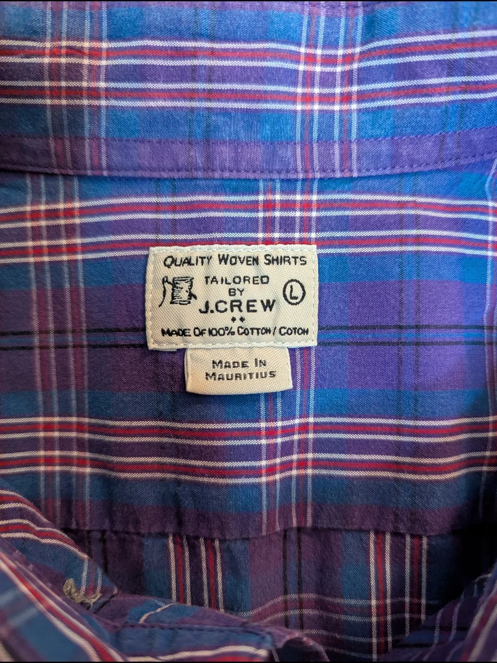 J. Crew Purple Plaid Button-Down Shirt L